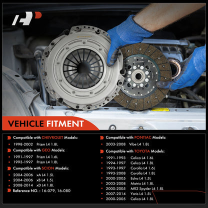 Clutch Kit for Toyota Corolla/Celica/Yaris/Chevy Geo Prizm (1993–2008)