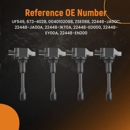 4 Ignition Coils for Nissan Altima Cube Murano Rogue (2007–2016)