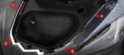 Front Nose Cap Polished Stainless Steel 4pc for Chevrolet Corvette C8 (2020–2021)