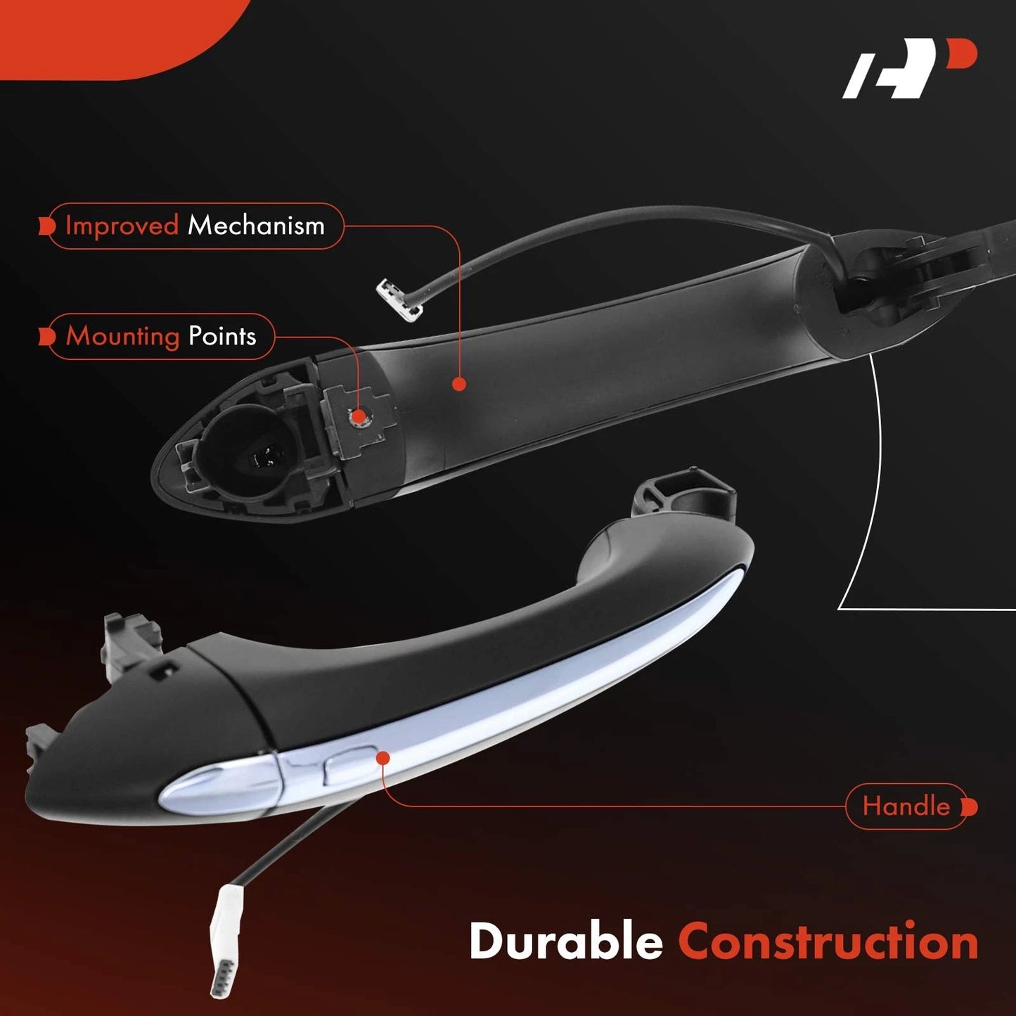 2X Front Exterior Door Handle with Keyhole for Chevy Cruze (2016–2019)