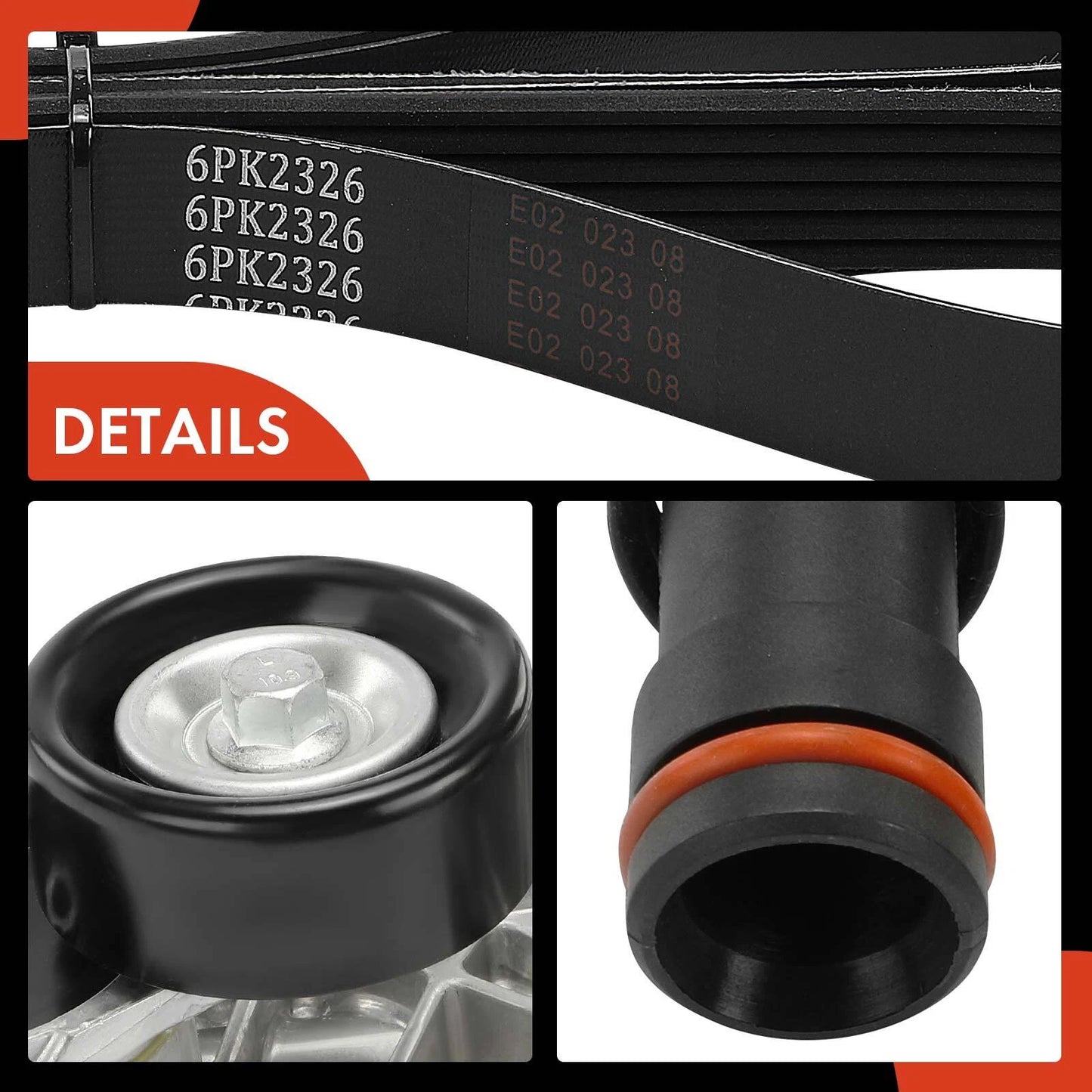 2X Serpentine Belt Drive Component Kit for Buick Lucerne (2006–2008)