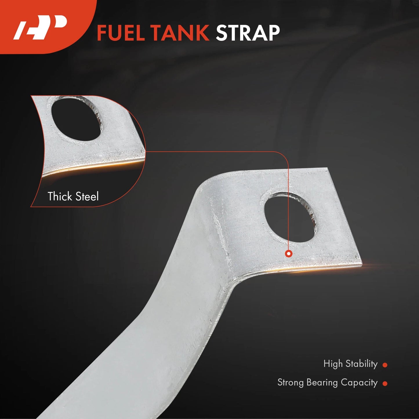 2X Steel Fuel Tank Straps for Chevy Impala/Caprice/Buick LeSabre (1973–1976)