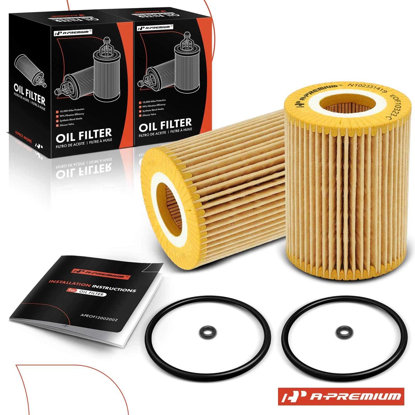 2X Engine Oil Filter for Jeep Grand Cherokee (2007–2009)