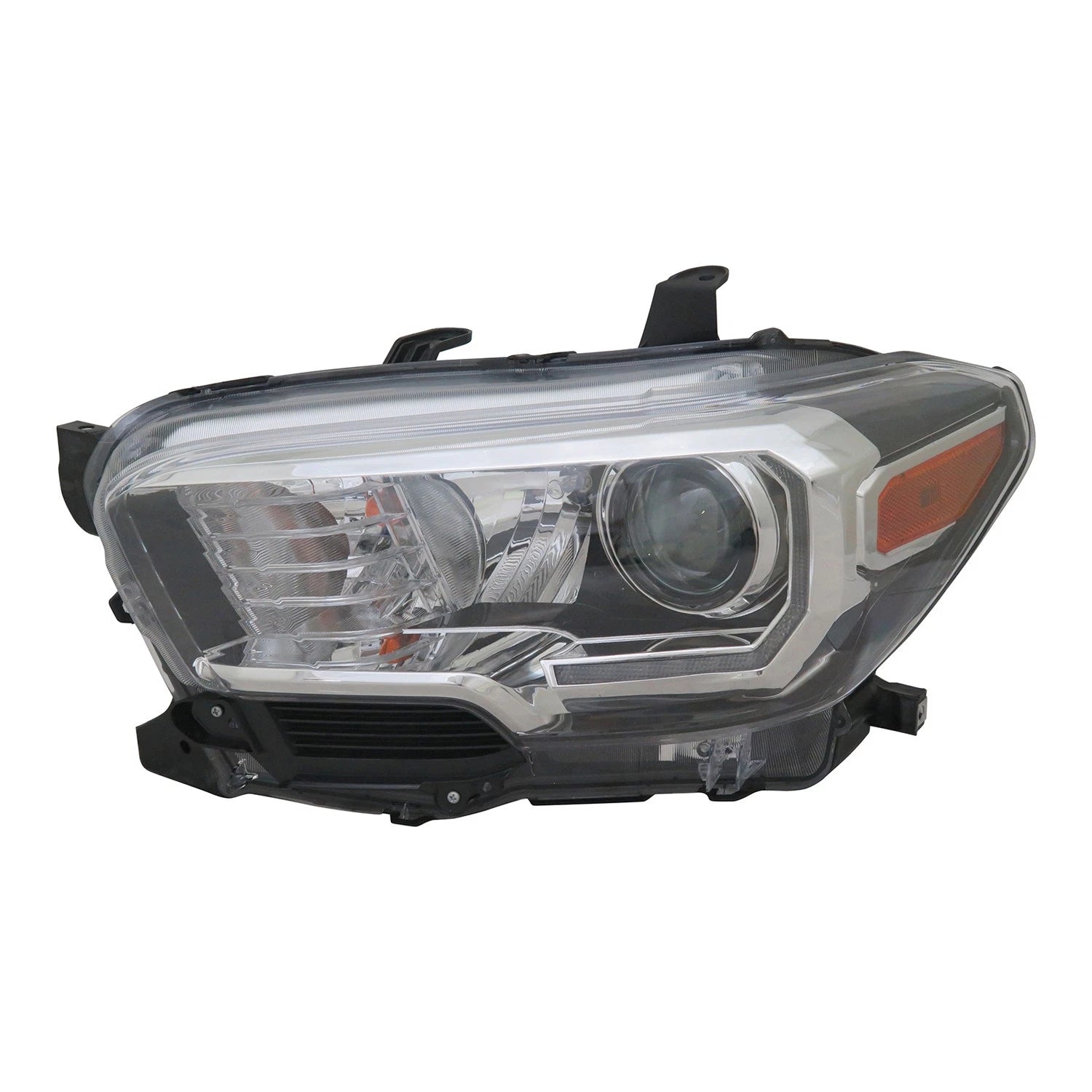 Black Driver Halogen Headlight Assembly w/LED Daytime Running Lamps w/Fog Lamps