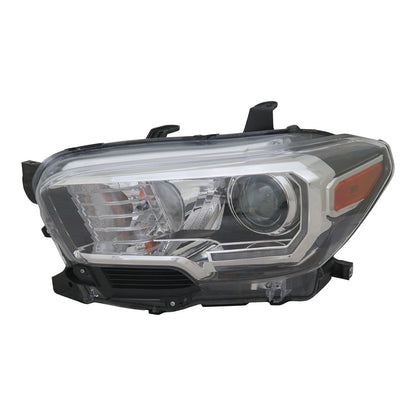 Black Driver Halogen Headlight Assembly w/LED Daytime Running Lamps w/Fog Lamps