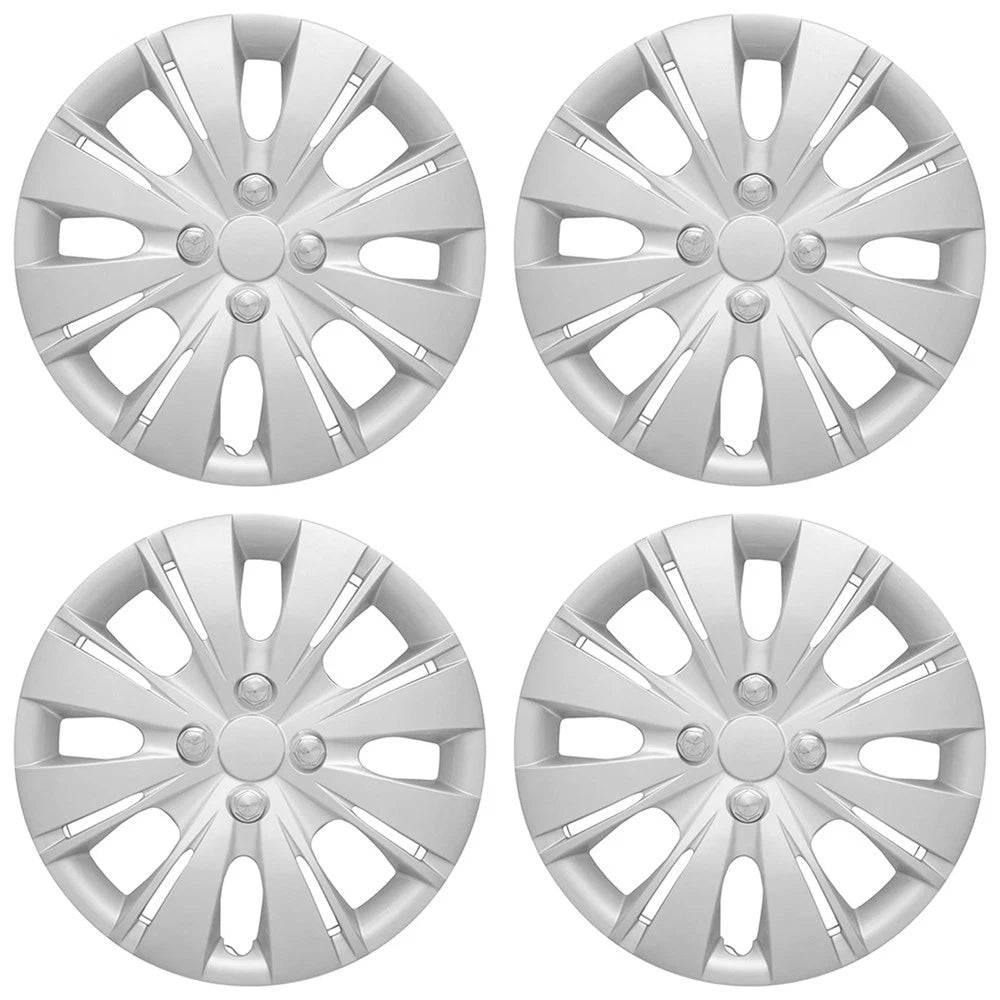 4 New 15" hubcaps Wheel Covers Snap On 4 Bolt Lug Hubs for 2012-15 Toyota Yaris