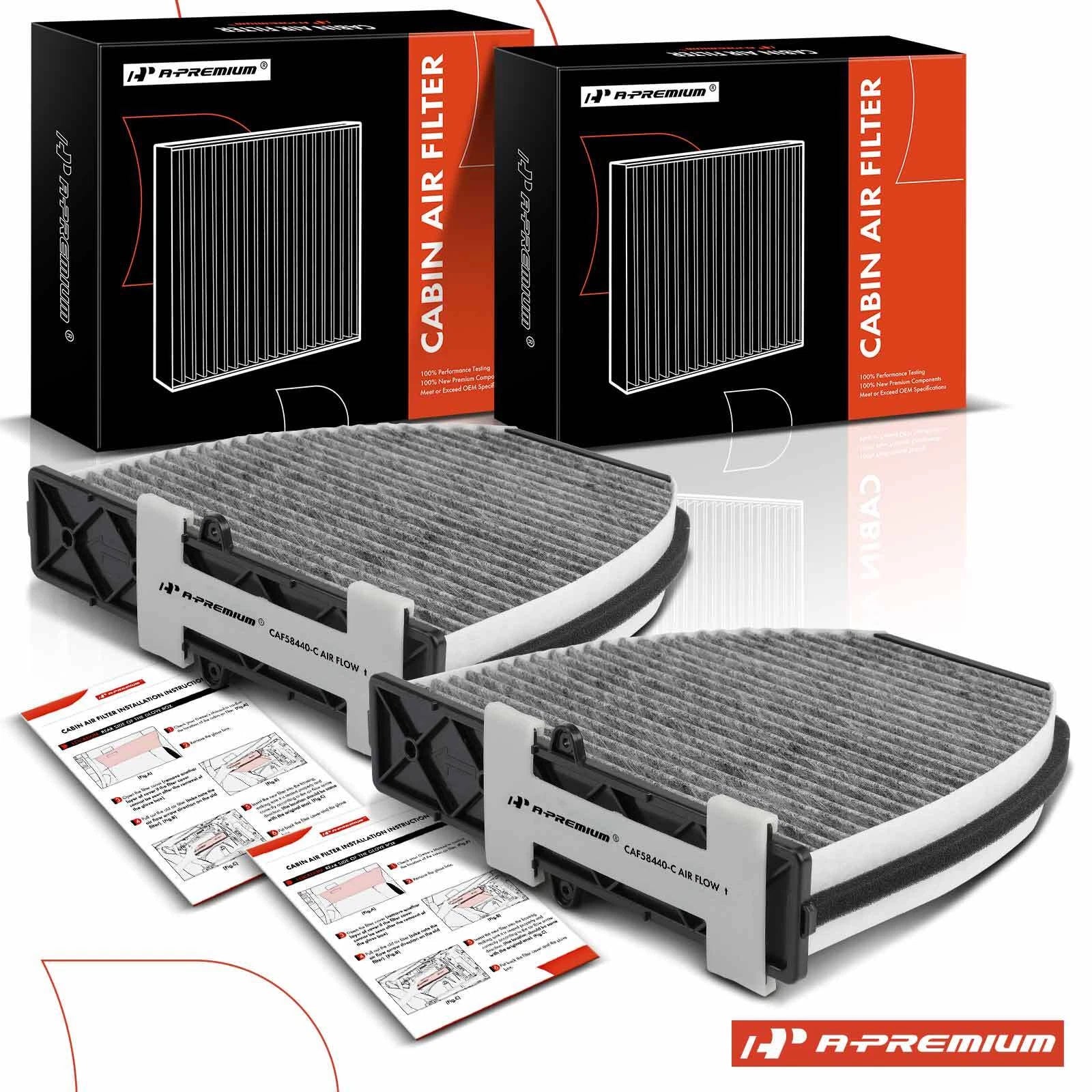 2X Activated Carbon Cabin Air Filter for Benz CLS550 (2012–2018)