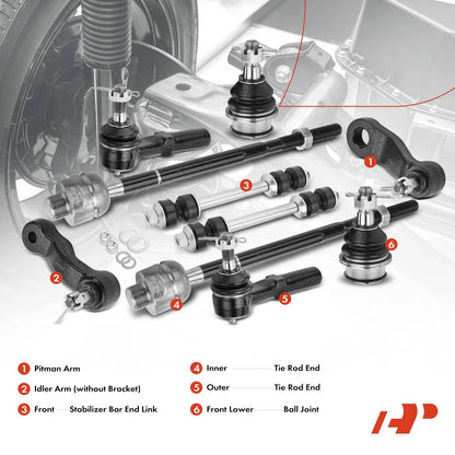 10x Front Idler Pitman Arm Tie Rod End for Chevrolet Express