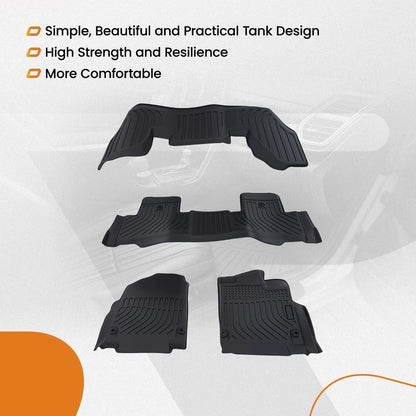 Black Custom Floor Mats for Acura MDX (2022–2025) TPE Rubber Waterproof