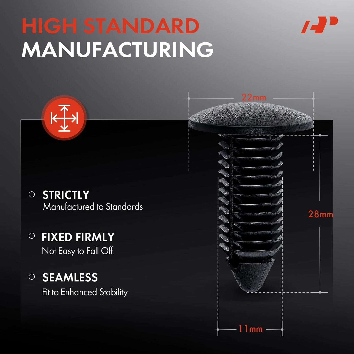 50Pcs 11mm Nylon Bumper Fascia Retainer for Ford