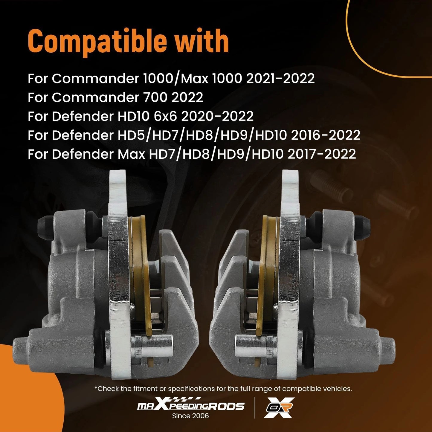Front Left/Right Brake Calipers for Can-Am Commander 1000/Max 1000 (2021–2022)