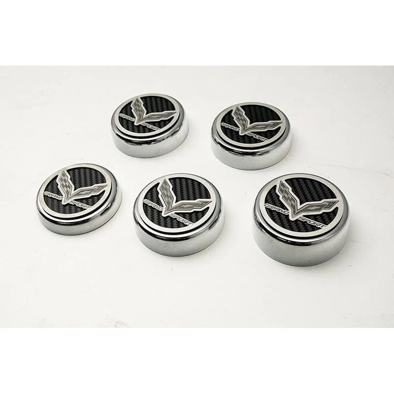 5pc Cap Covers w/Black Brushed Vinyl Grand Sport Inlay for 2016-2019 Corvette GS