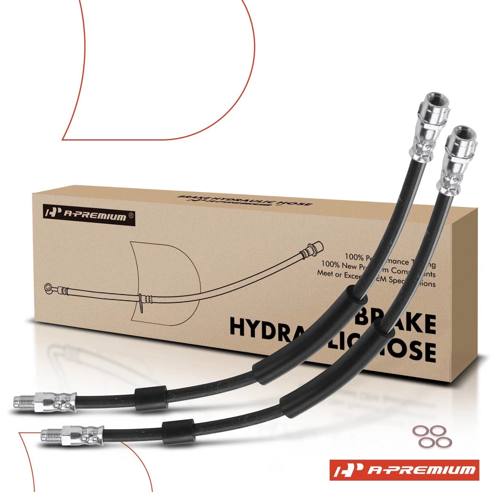 2X Front Brake Hydraulic Hose for Mercedes-Benz SL400 (2017)