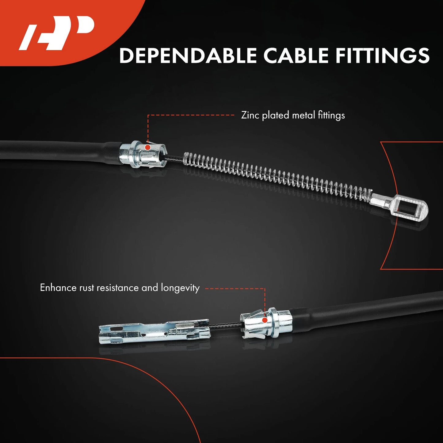 2Pcs Rear Parking Brake Cable for Chevrolet S10 GMC Sonoma (1998–1999)