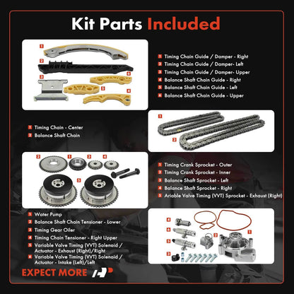 20x Timing Belt and Water Pump Kit for Buick Regal, Chevrolet HHR (2011)