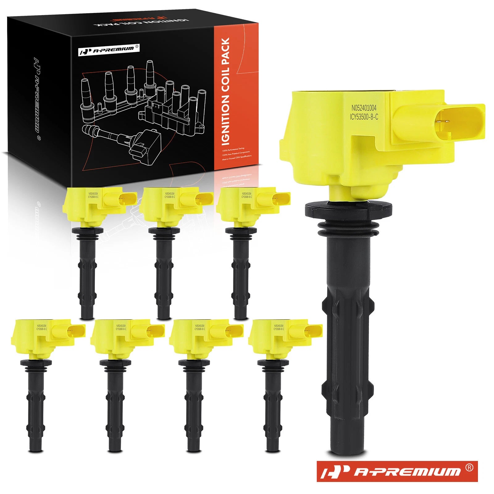 8x Yellow Ignition Coil for Mercedes-Benz E550 G550 ML350 S550 GL450 (2007–2016)