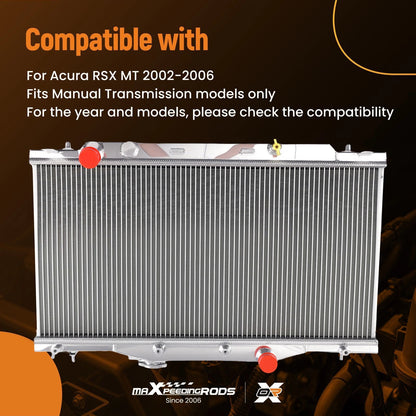 2 Row Cooling Radiator for Acura RSX MT (2002–2006) Direct Fit