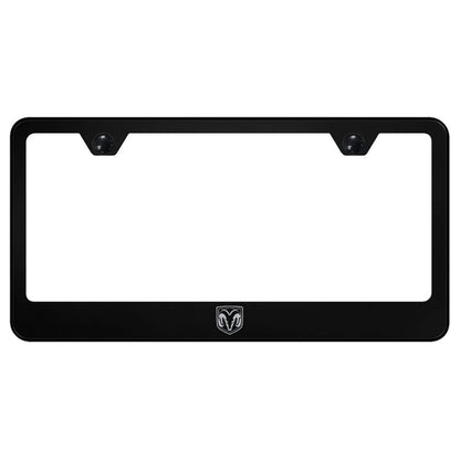 Head Logo on Black License Plate Frame - Officially Licensed for Dodge RAM