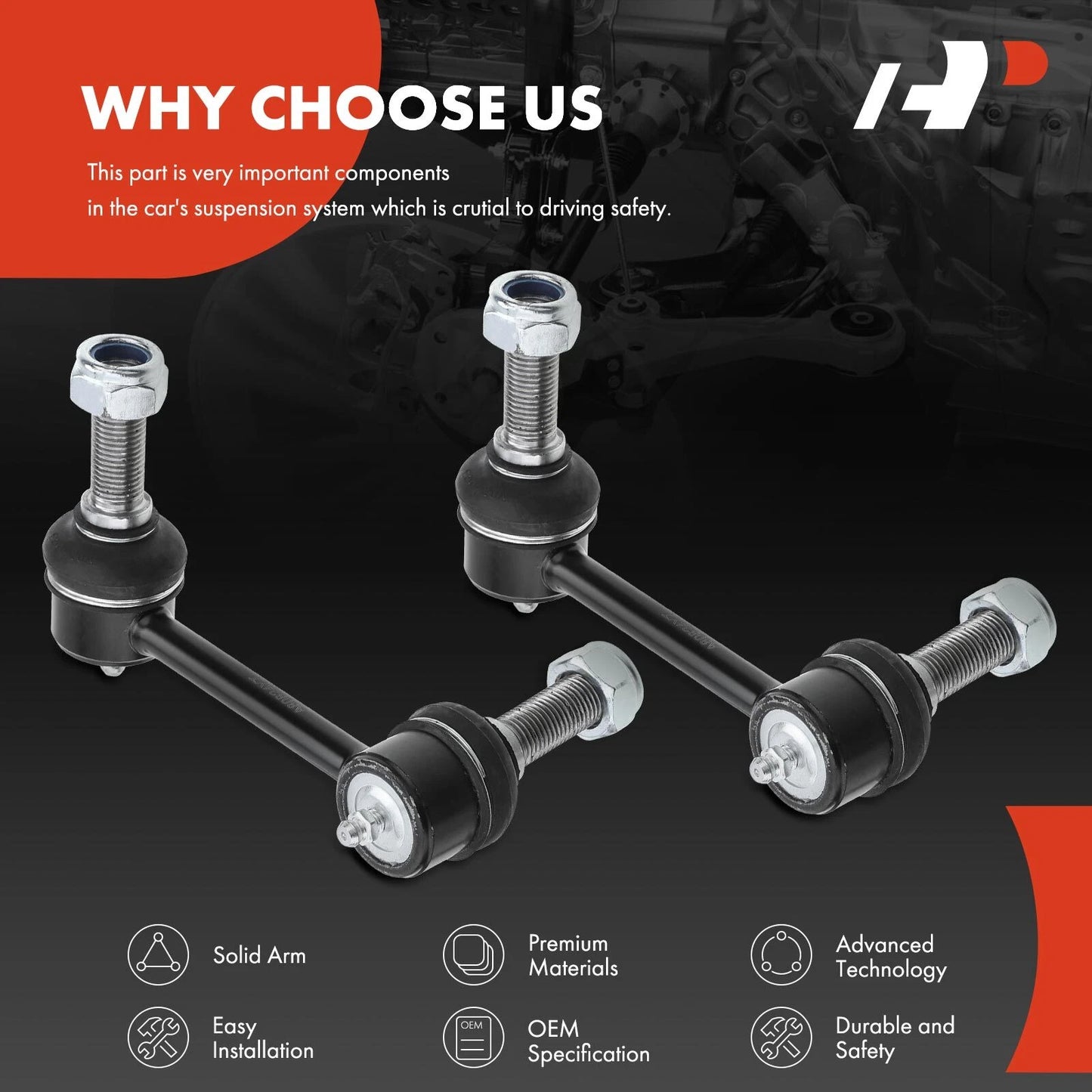 2X Front Stabilizer Bar Link for Chevy Trailblazer GMC Envoy (2004–2007)