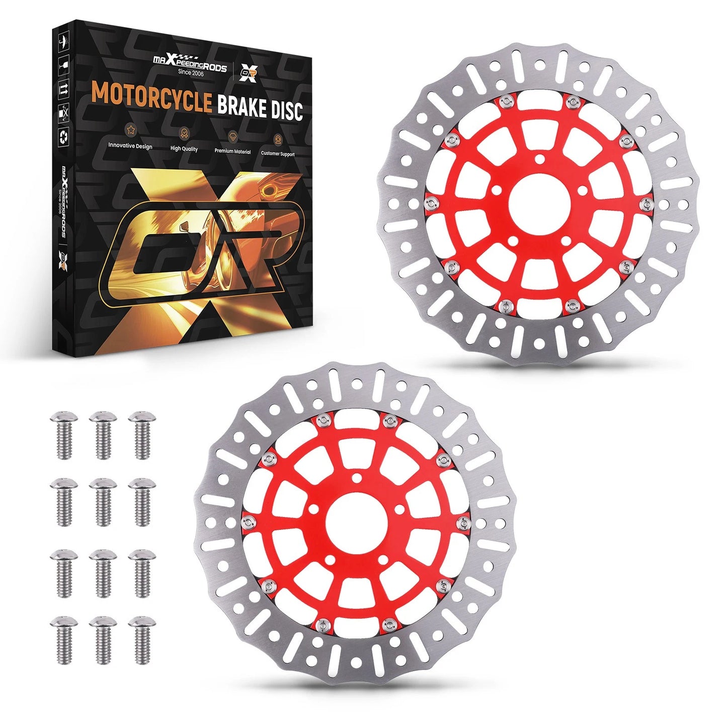 Front Brake Rotor Disc Pair for Harley Touring Electra Glide Road King (08–19)