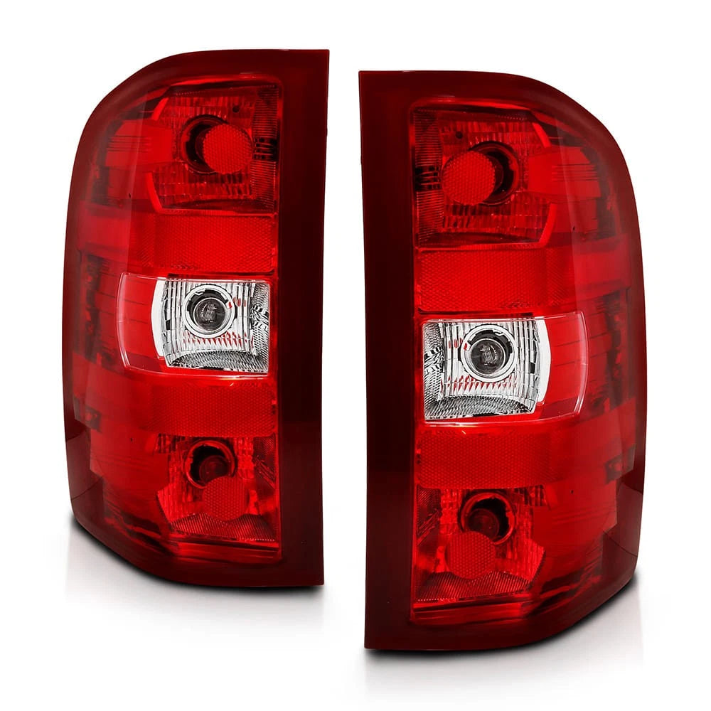 Chrome Red/Clear Lens Tail Light Assembly for 07-14 Chevy Silverado 2500 HD