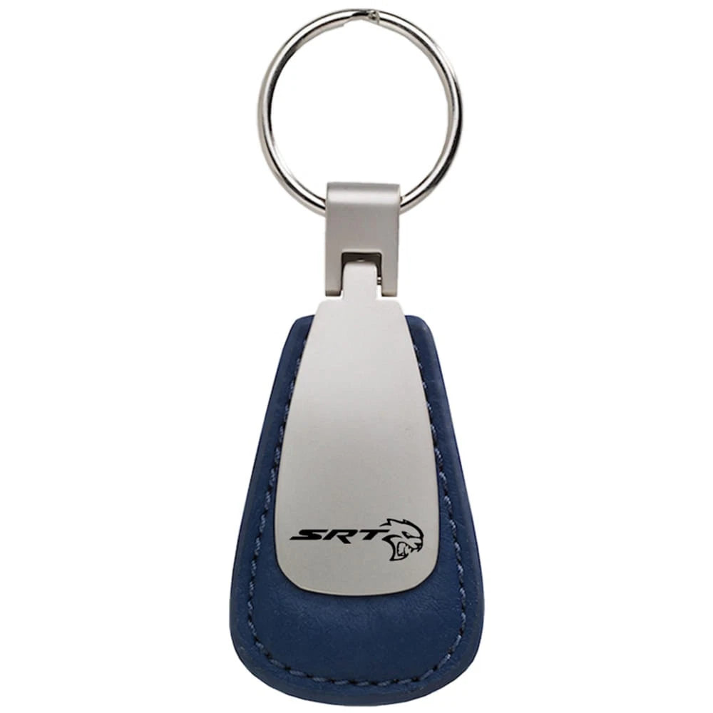 Blue Leather Teardrop Keychain - Officially Licensed for Dodge SRT Hellcat