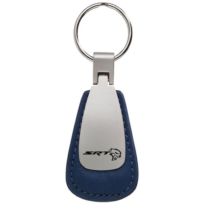 Blue Leather Teardrop Keychain - Officially Licensed for Dodge SRT Hellcat