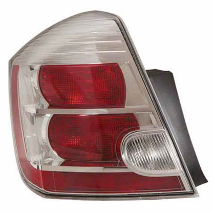 Driver Side Tail Light Assembly w/Bright Bezel for 2010-2012 Nissan Sentra