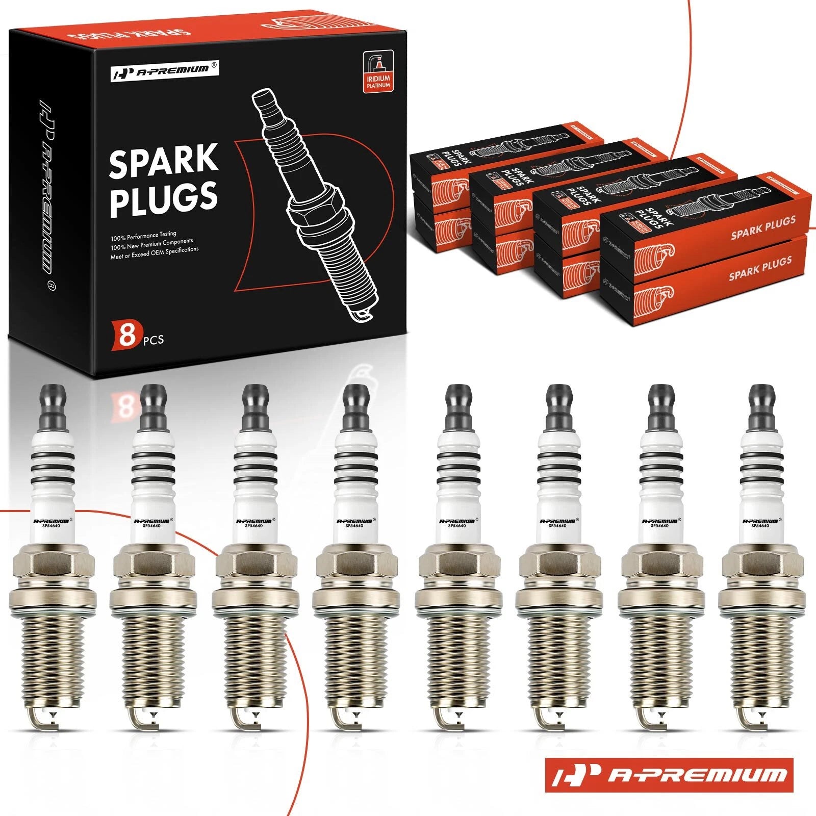 8x Iridium Platinum Spark Plugs for Mercedes-Benz C43 AMG (1998–2000)