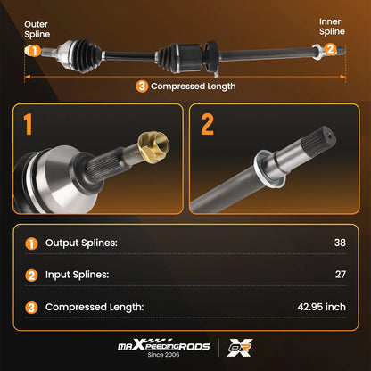 Front Right CV Axle Assembly for Ford Explorer FWD (2011–2013)