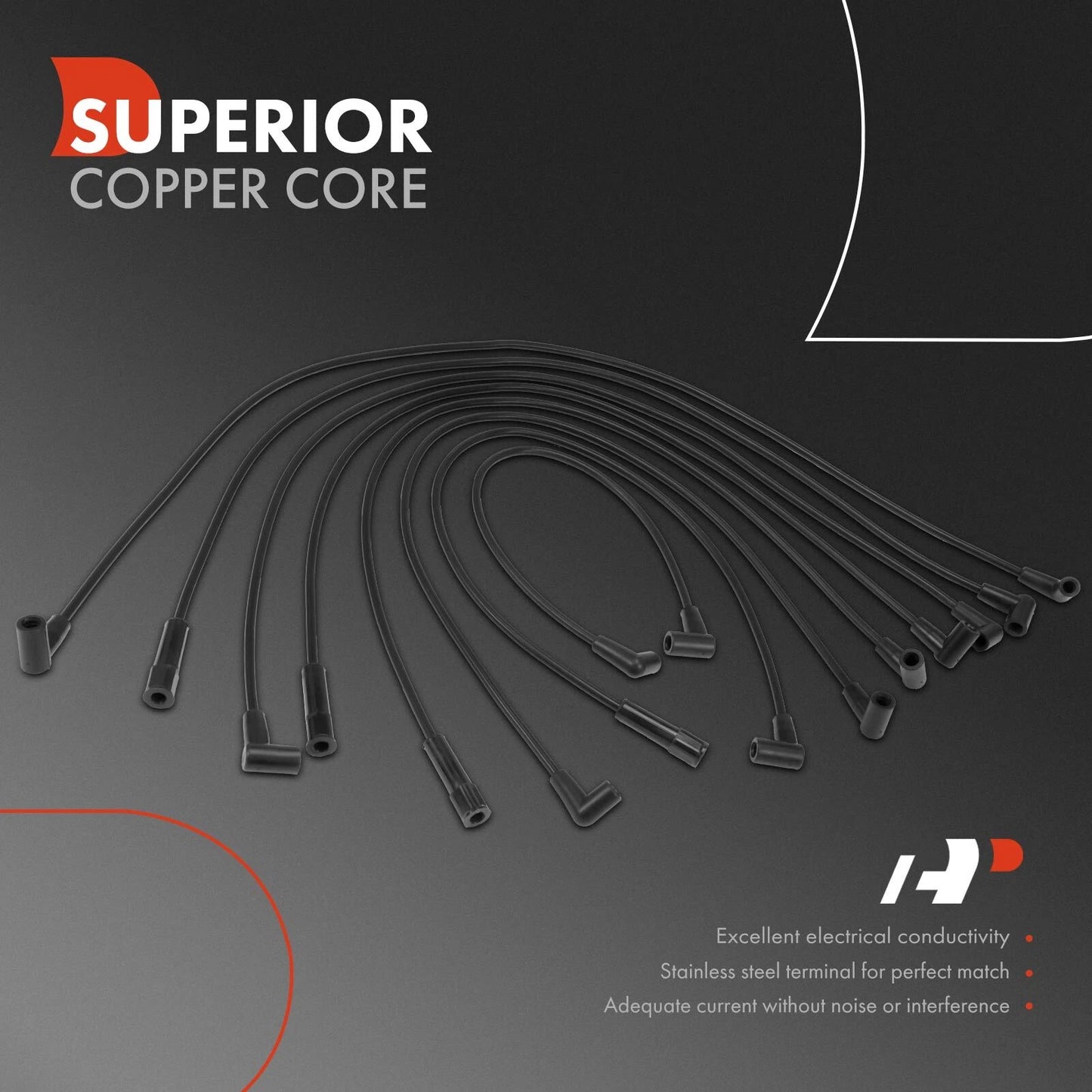 8x Spark Plug Wire Set for Chevrolet Malibu C10 GMC C1500 Jimmy (1970–1996)