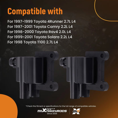 2Pcs Engine Ignition Coil for Toyota 4Runner Camry (1997–2001)