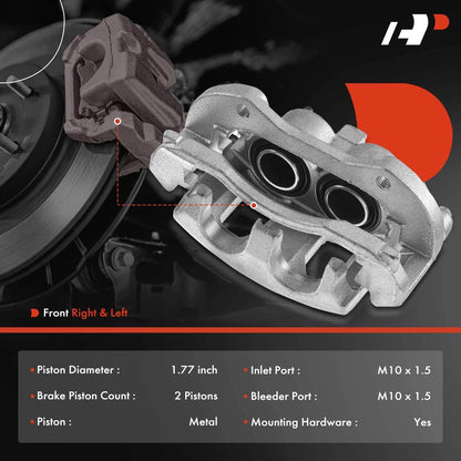 2X Front Brake Caliper with Bracket for Chevy Impala Monte Carlo (2006–2013)