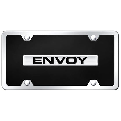 Chrome on Black Acrylic License Plate Kit - Officially Licensed for GMC Envoy