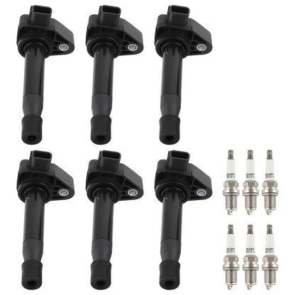 6 Ignition Coils and 6 Spark Plugs for Honda Accord Odyssey Acura CL TL (1999–2004)