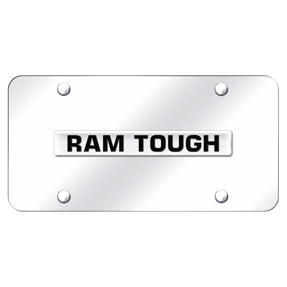 Chrome Tough Name on Chrome License Plate - Officially Licensed for Dodge RAM