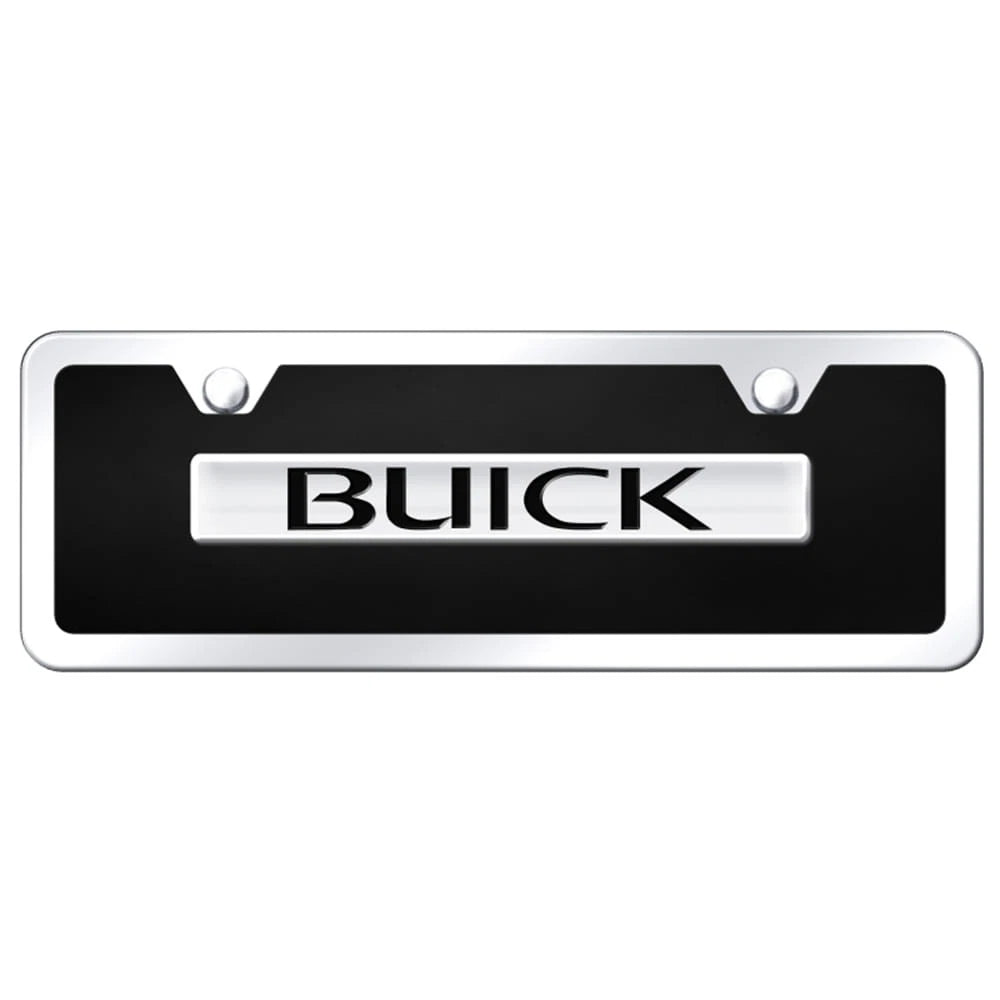 Chrome on Black Acrylic Mini License Plate Kit - Officially Licensed for Buick