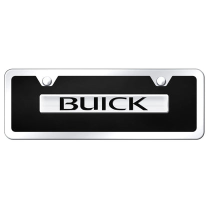 Chrome on Black Acrylic Mini License Plate Kit - Officially Licensed for Buick