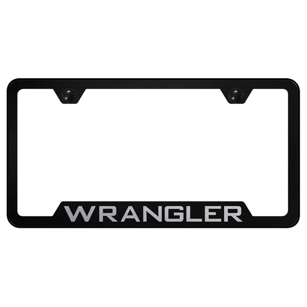 Black Cut-Out License Plate Frame - Officially Licensed for Jeep Wrangler