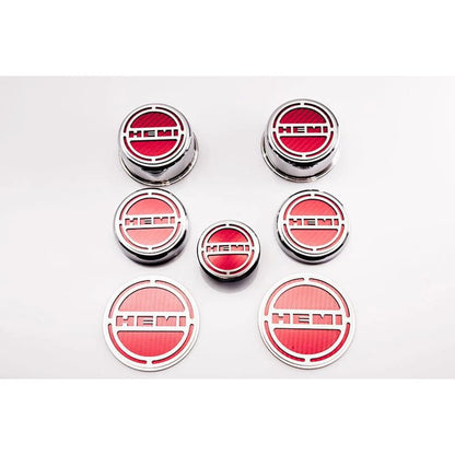 Cap Covers w/Plum Crazy Purple Solid Vinyl HEMI Inlay for 08-19 Challenger 6.1L