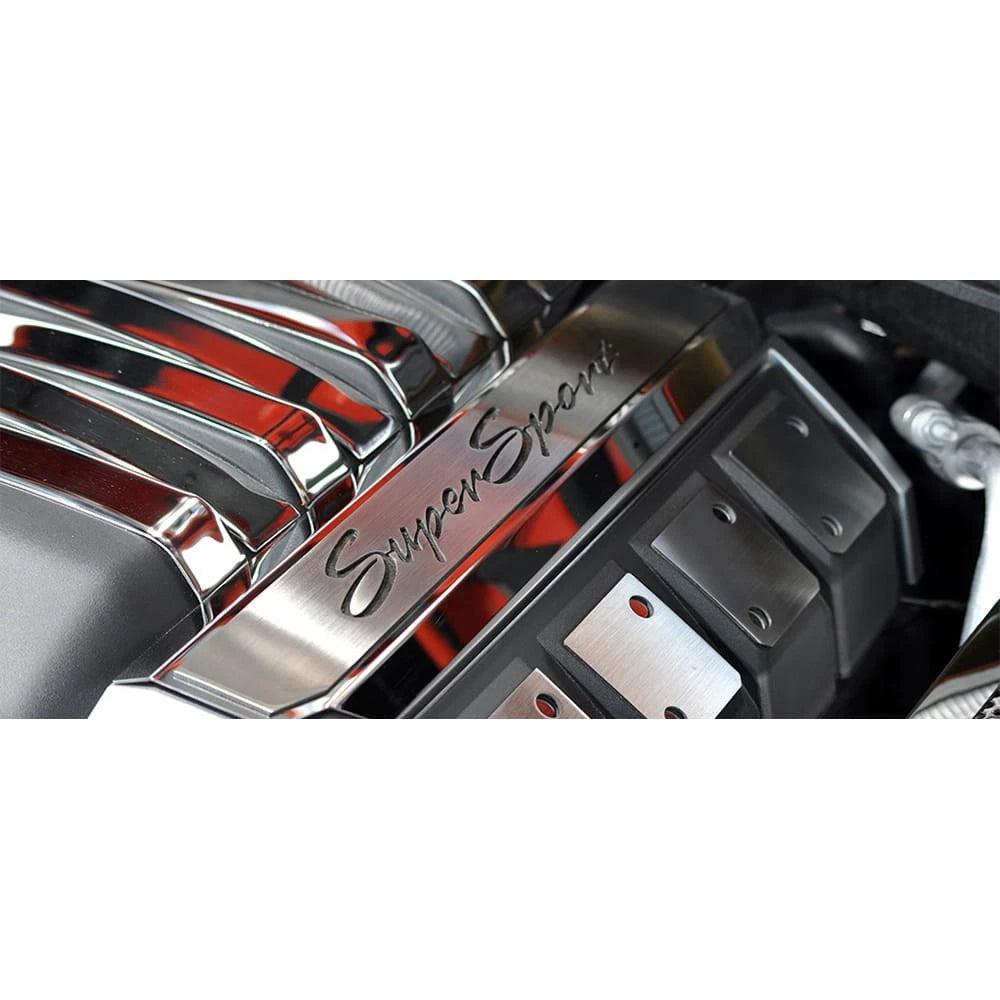 Fuel Rail Covers w/Black 'Super Sport' Inlay for 10-15 Camaro SS fits OEM Shroud