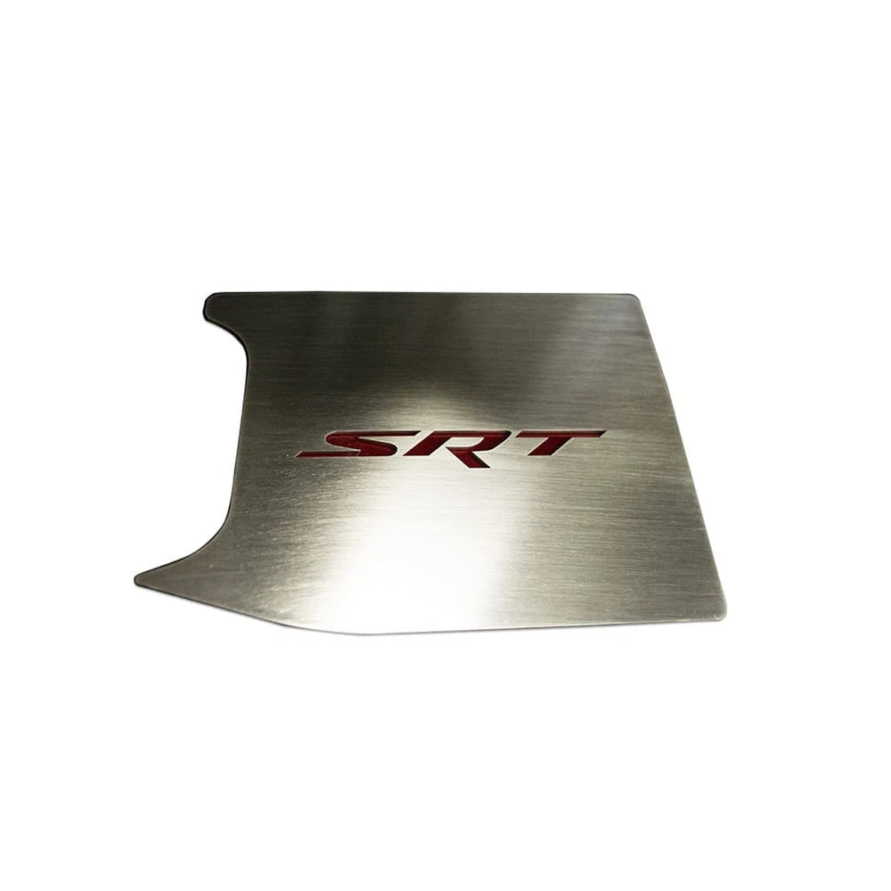 ABS Top Plate w/White C-Fiber 'SRT' Inlay for 2015-19 Challenger fits OEM Cover