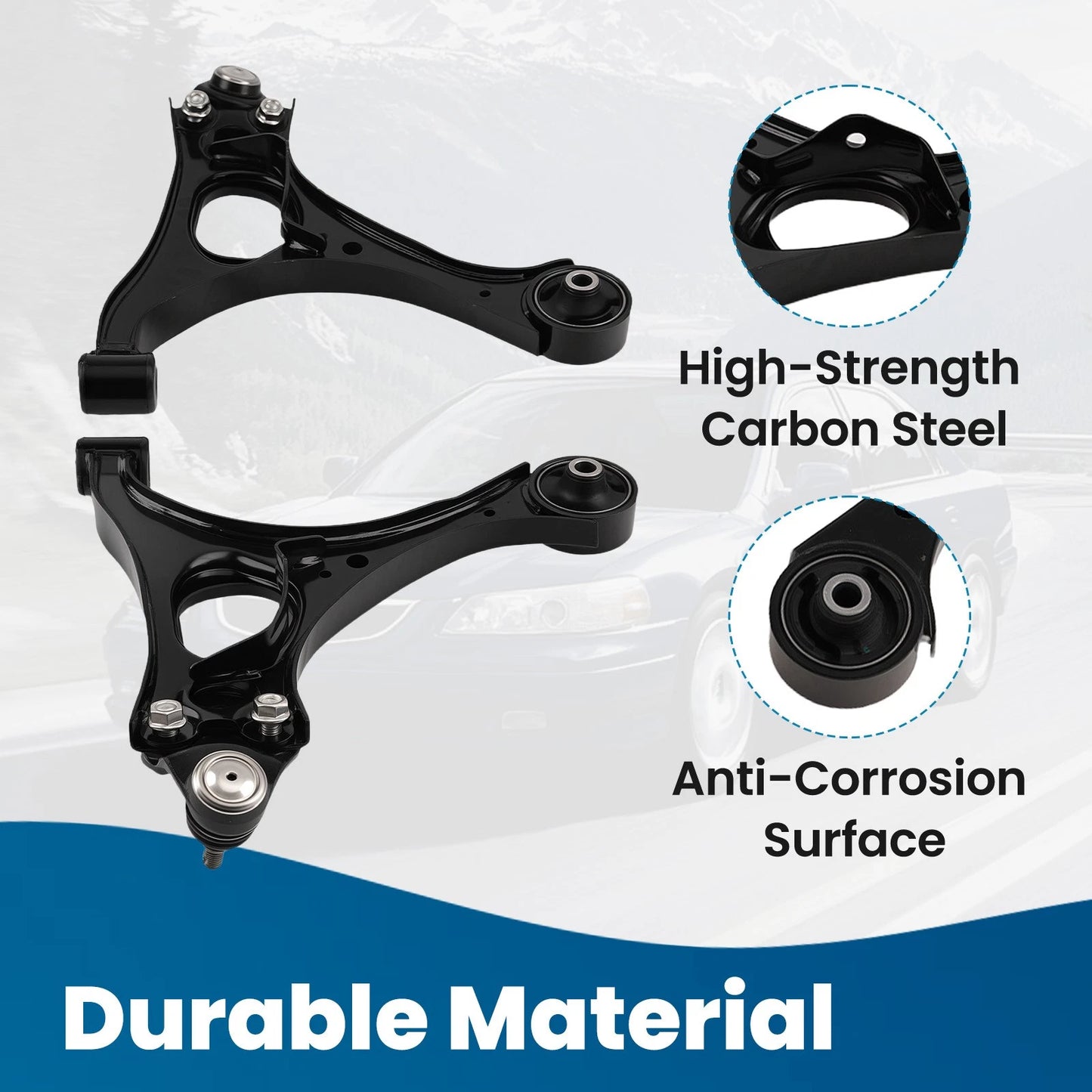 Front Lower Control Arms w/Ball Joints for Honda Civic (2006–2011)