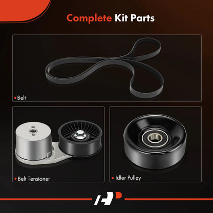 3X Serpentine Belt Drive Component Kit for Chevy GMC C2500 K2500 (1999–2007)