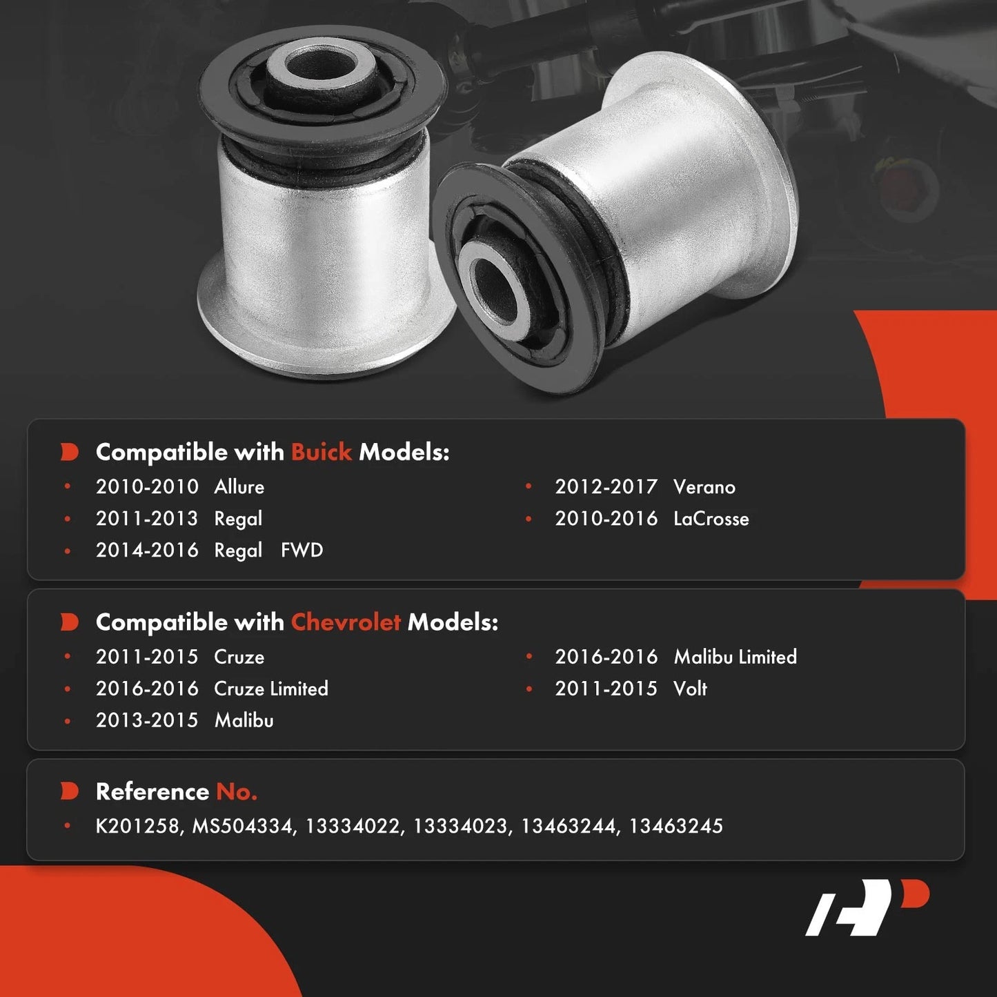 2X Front Lower Control Arm Bushings for Chevy Malibu (2013–2015)