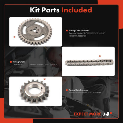 3X Timing Chain Kit for Chevrolet Tahoe, Camaro, K2500, GMC Yukon (1996–2000)