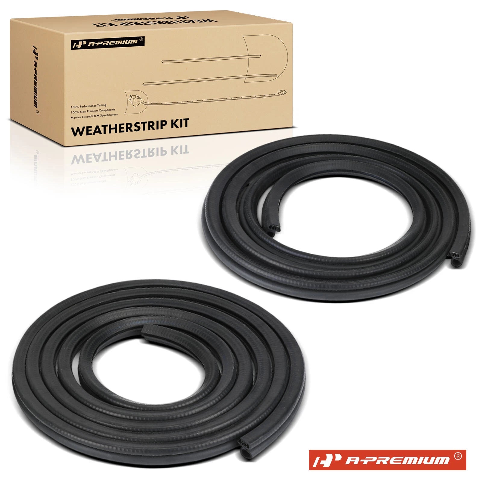 2X Front Door Weatherstrip Seal for Chevy Silverado 1500