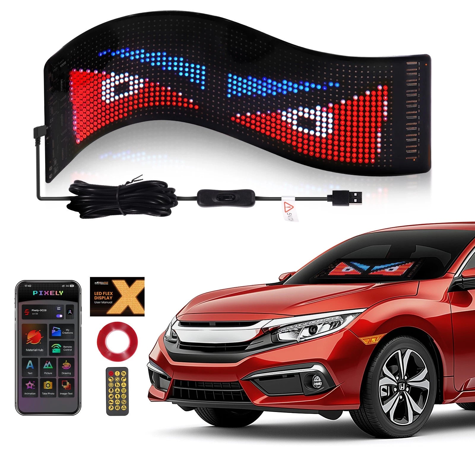 Devil Eyes LED Light for Car LED Display Screen 14" (DIY) (2020–2025)
