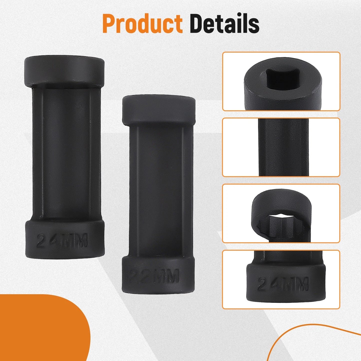 8PC Strut Nut Socket Set for 18-24mm 1/2" Drive Universal