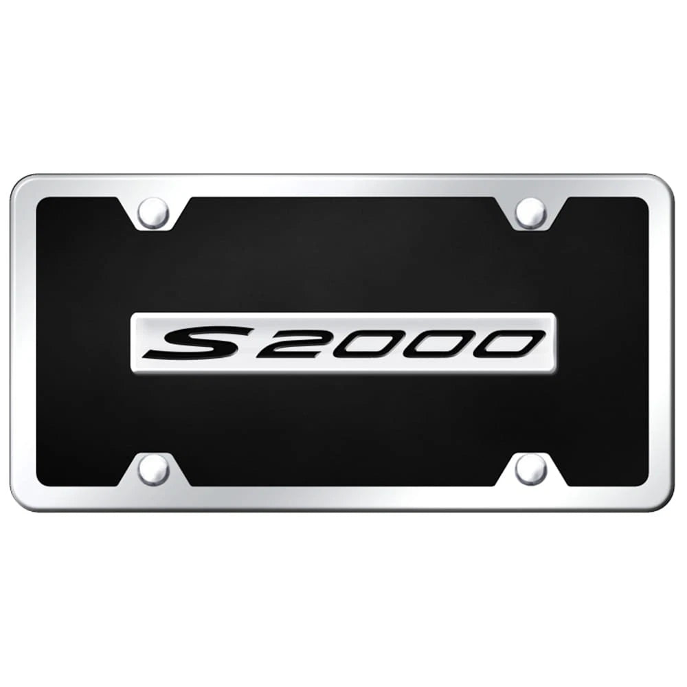 Chrome on Black Acrylic License Plate Kit - Officially Licensed for Honda S2000
